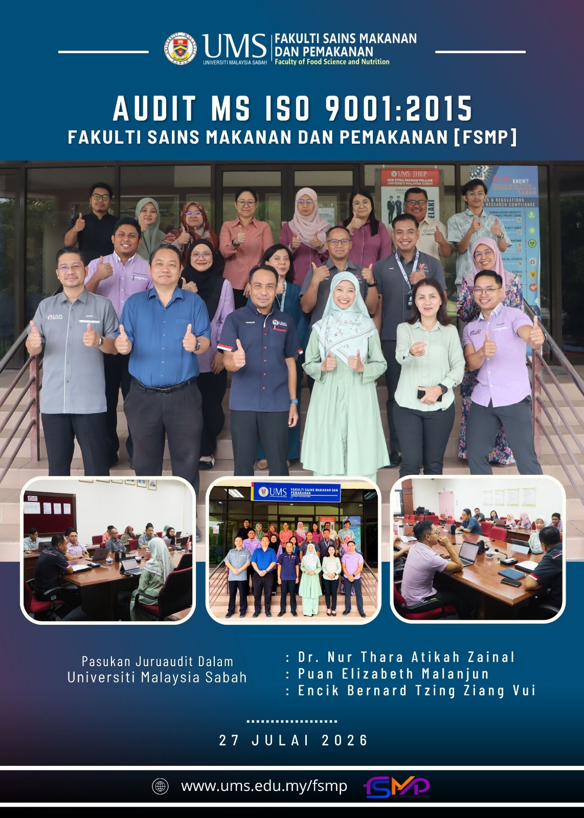 SELESAI: AUDIT MS ISO 9001:2015 FAKULTI SAINS MAKANAN DAN PEMAKANAN (FSMP)